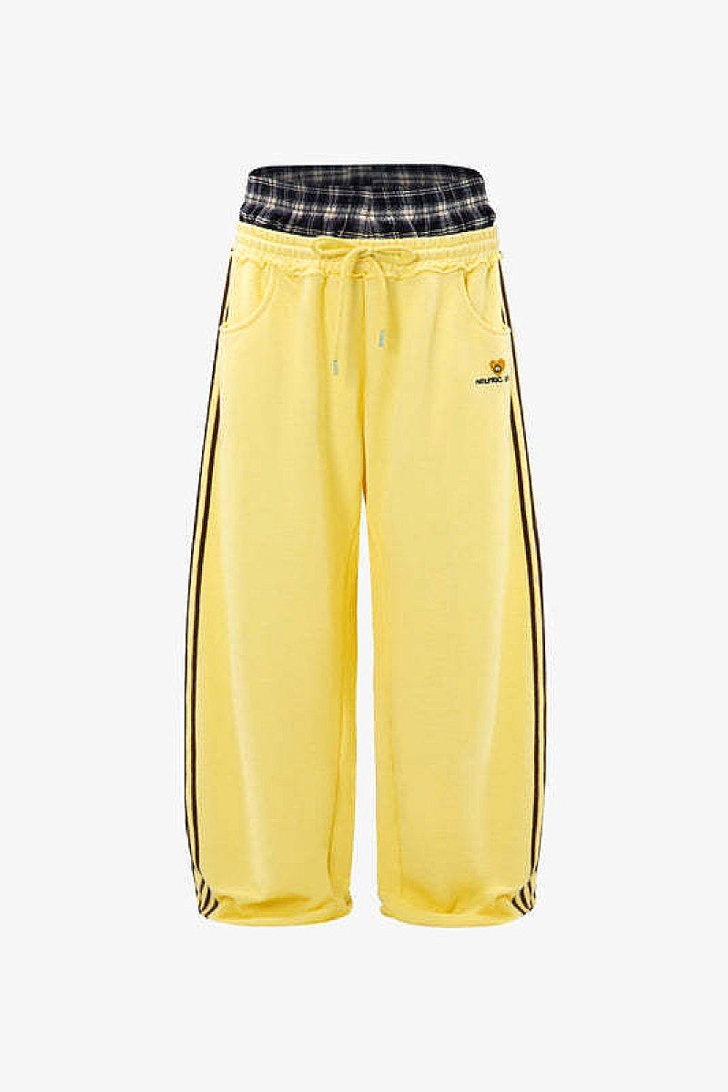 Retro Striped Embroidered Sports Pants for Men and Women