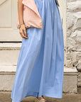 Elegant Blue A-Line Dress with Spaghetti Straps