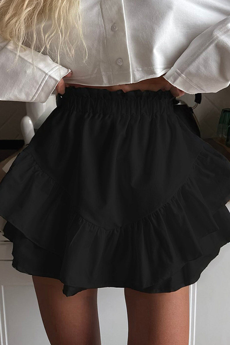 Summer High Waist Ruffle Cake Skirt