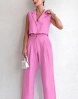 French Cotton Linen Stylish Casual Set