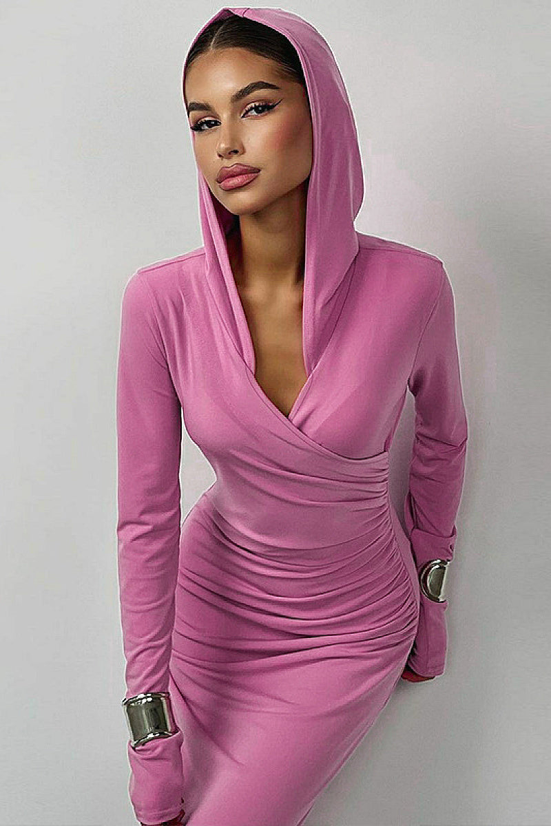 Fashionable Hooded Long Sleeve Casual Dress