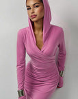 Fashionable Hooded Long Sleeve Casual Dress