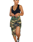 Summer Camouflage Split Skirt for Women