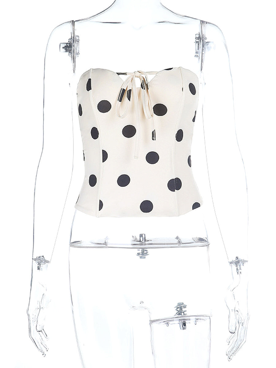 Summer Sexy Polka Dot Strapless Top