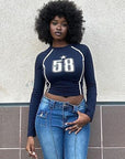 Trendy Women's Long Sleeve T-Shirt with Print