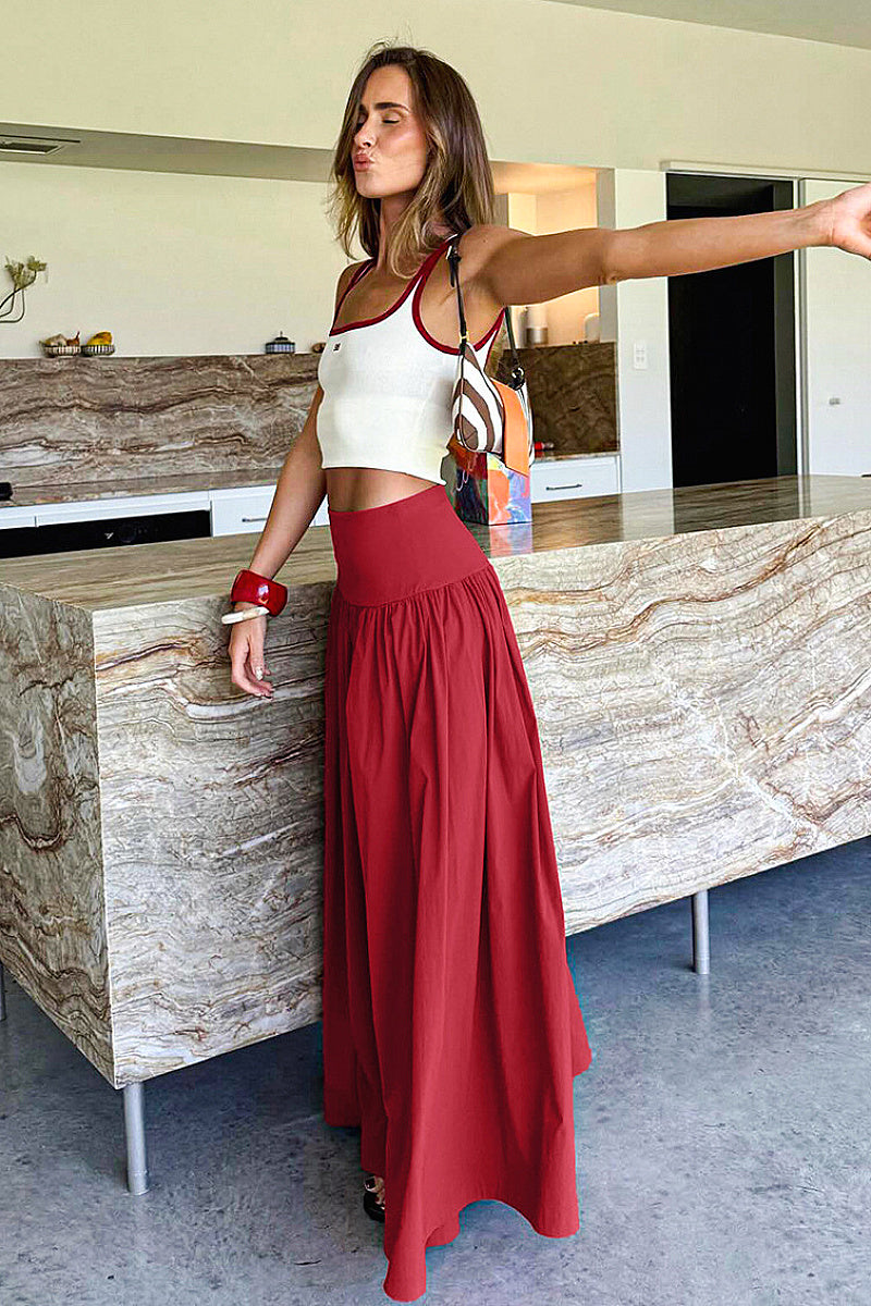 Elegant Pleated A-Line Skirt for Women