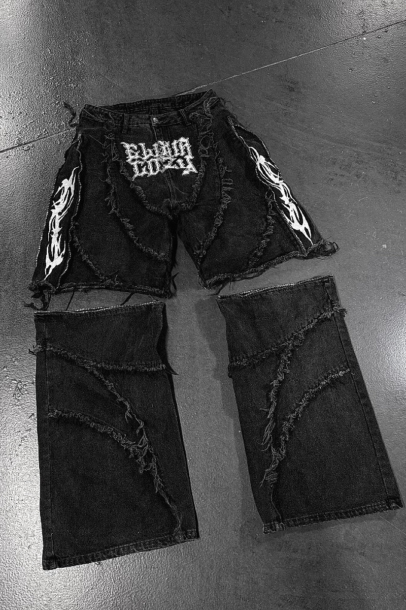 Vintage Patchwork Loose Denim Pants