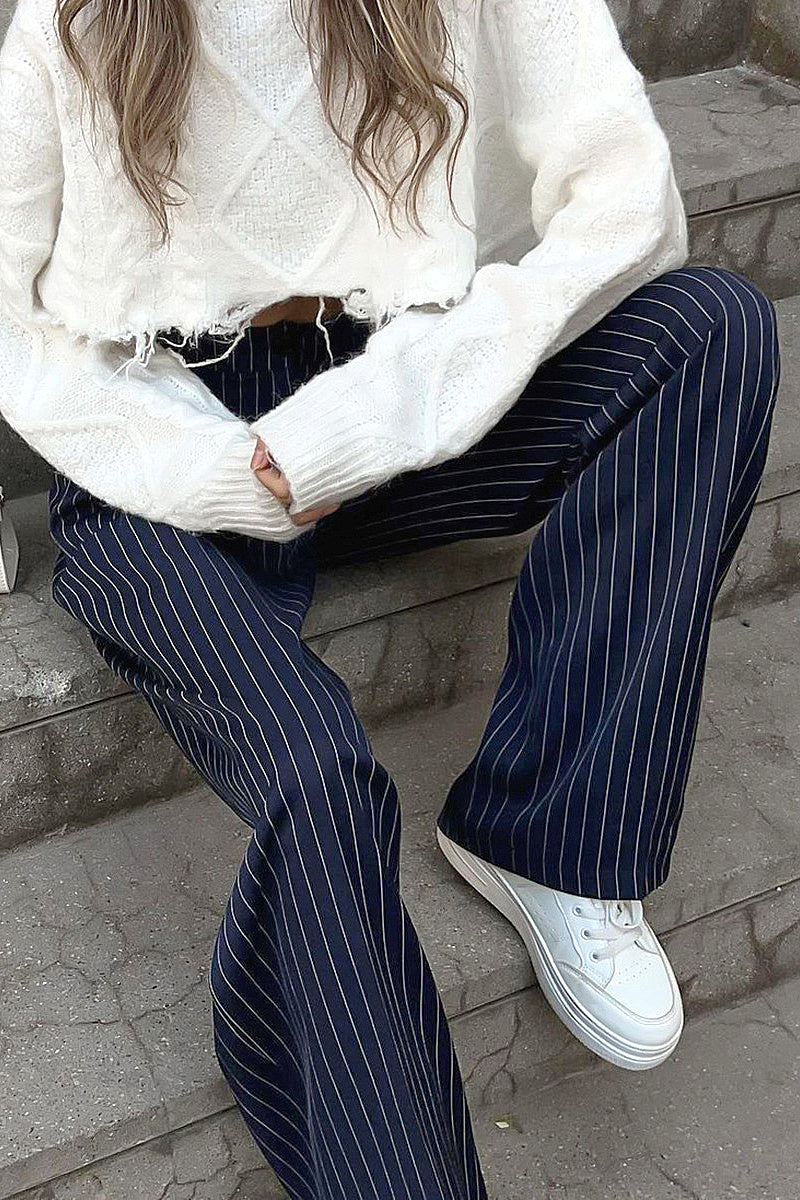 High Waist Straight Leg Wide Leg Pants for Women