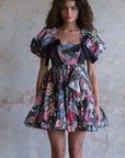 New Sexy Floral Ruffle U-Neck Mini Dress