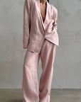 Stylish Cotton-Linen Suit Set for Commuting