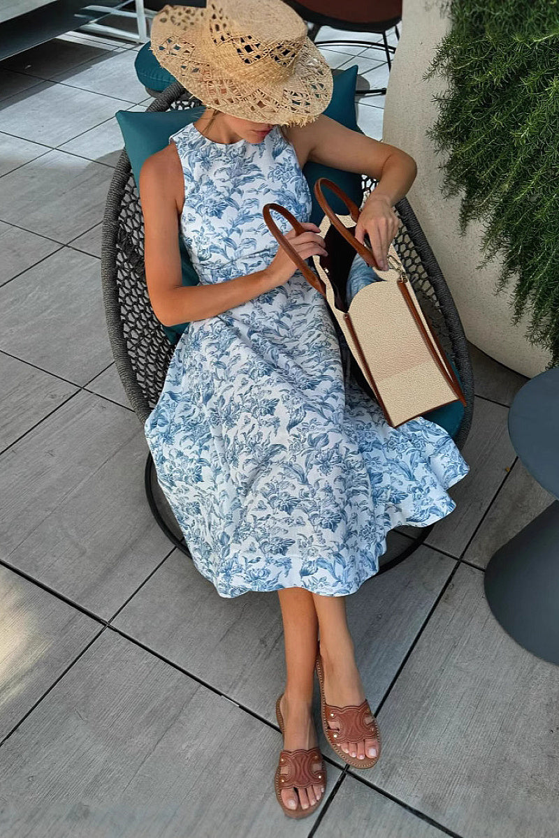 Stylish Floral Print A-Line Dress for Casual Commute