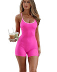 Summer Casual Color Block Backless Jumpsuit
