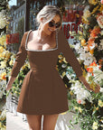 Elegant A-Line Dress with Square Neck
