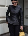 New Style Black Half High Neck Jacket