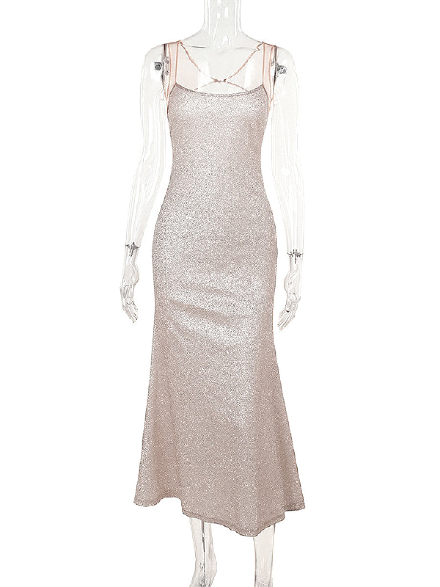 Stylish Shimmering Spaghetti Strap Dress