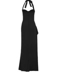 Chic Halter Neck A-Line Dress with Ruffle Hem