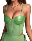 Green Bandage Dress for Women Summer Fashion