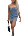 Sexy Backless Denim Dress for Spring Summer