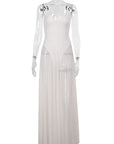 Elegant Long Dress with Sheer A-Line Design