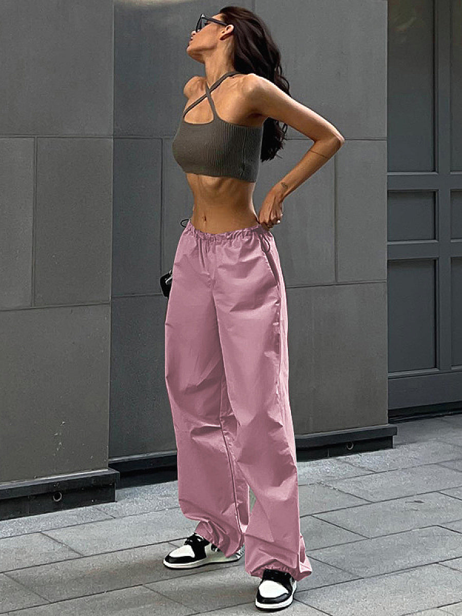 Casual Drawstring Waist Cargo Pants for Women