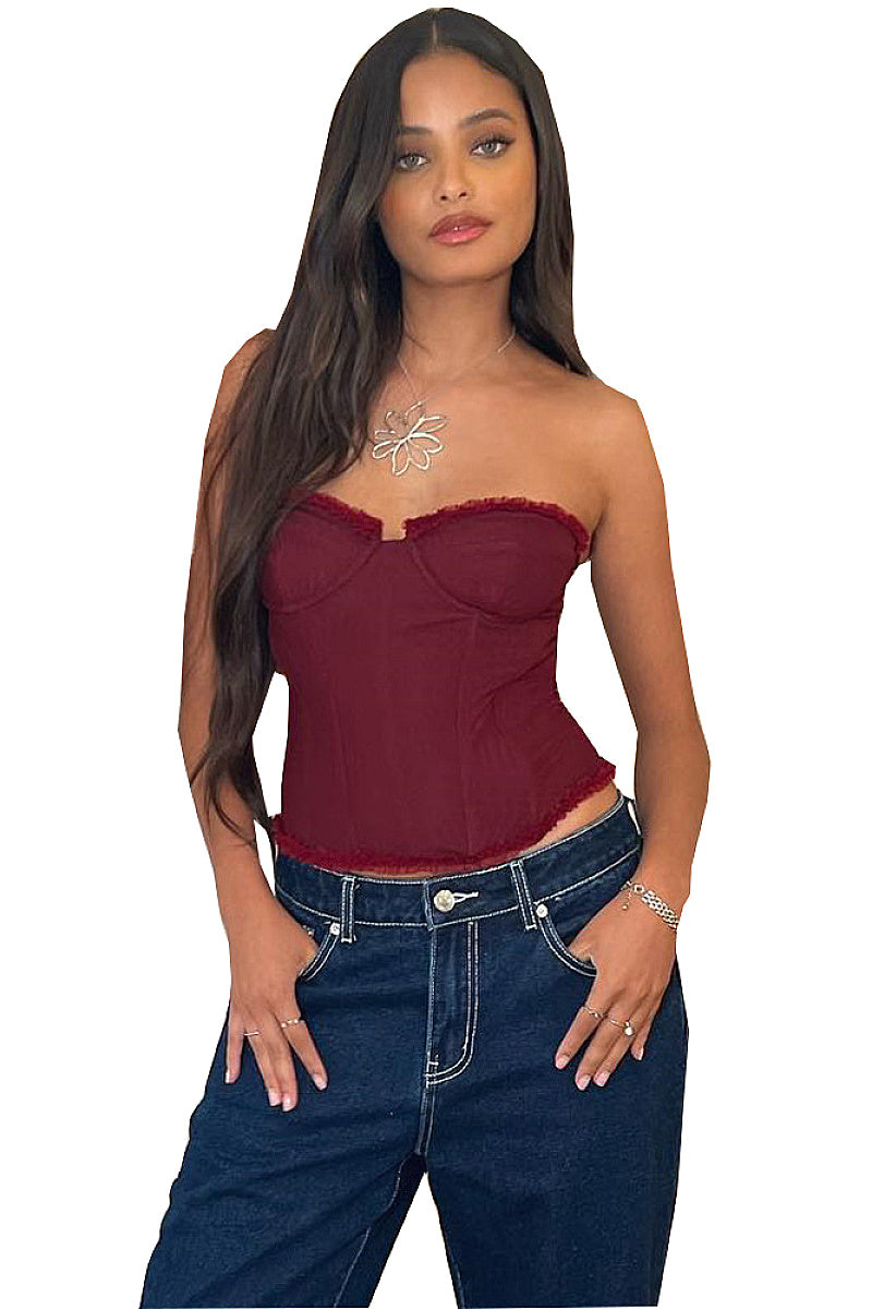 Lace Sexy French Style Sweetheart Top
