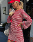 Stylish Women's Long Sleeve Striped Dress