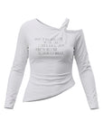 HeyHenry Asymmetric Long Sleeve T-Shirt for Women