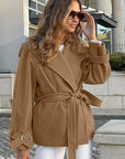 Vintage British Brown Woolen Coat for Women
