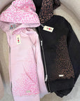 Trendy Pink Hooded Sweatshirt and High-Waisted Pants Set