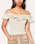 Elegant Off-Shoulder Ruffle Top for Women
