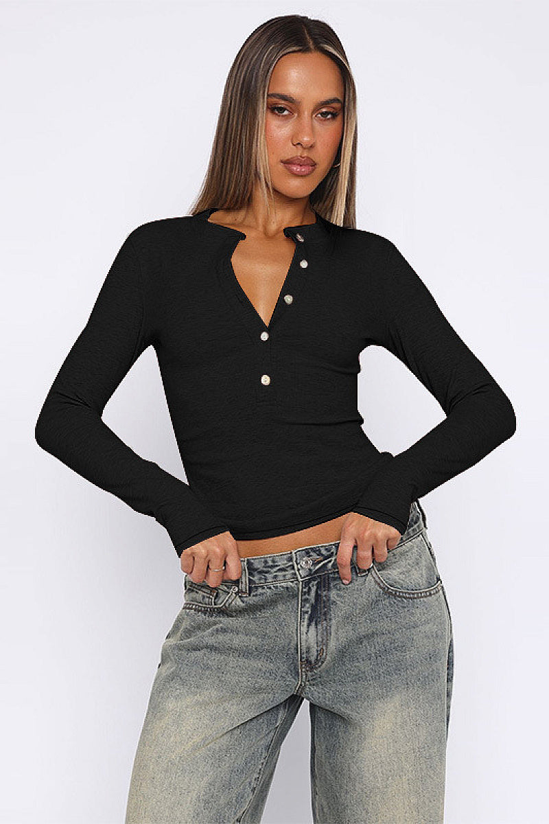 Fashionable Solid Color Button Cardigan for Women