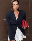 British Style Striped Blazer for Women