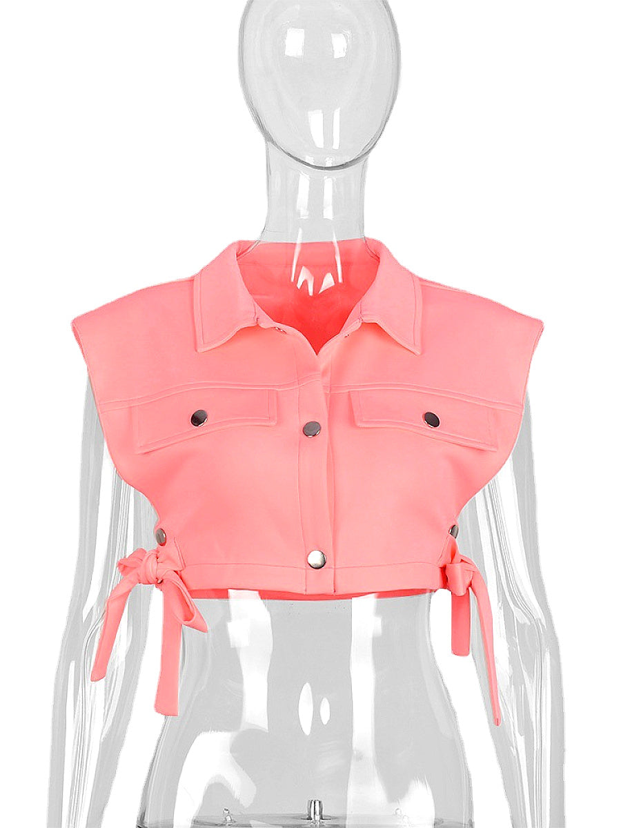 Trendy Women's Casual Vest with Button Closure