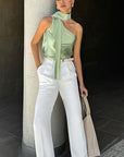 Stylish Asymmetric Neck Sleeveless Top for Women