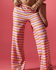 Trendy Color Block Wide Leg Pants for Women
