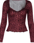 Leopard Print Long Sleeve Top for Women