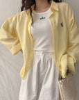New Casual Long Sleeve Striped Polo Shirt
