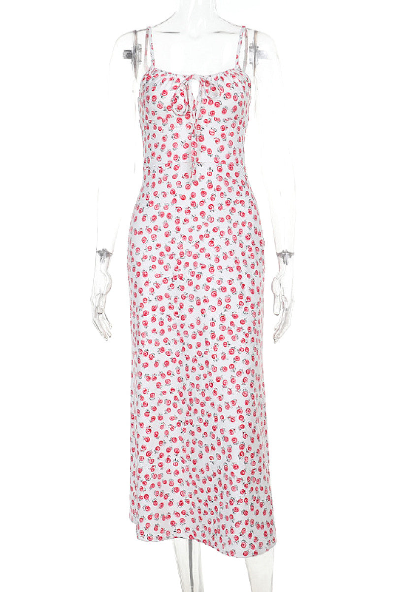 Polka Dot Floral Print Summer Dress