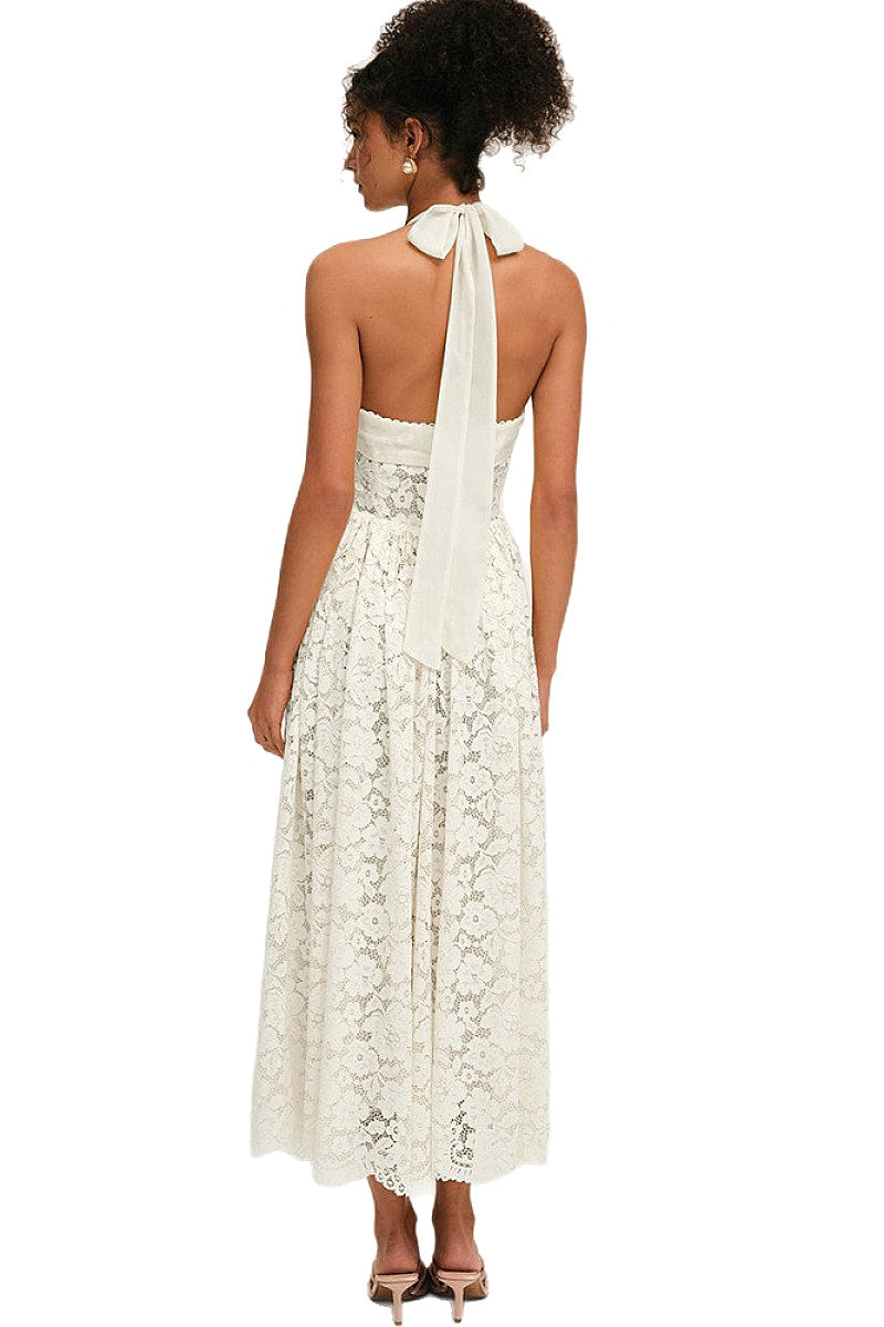 Elegant Lace Backless Maxi Dress
