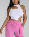 Summer Women's Crop Top with Metal Chain