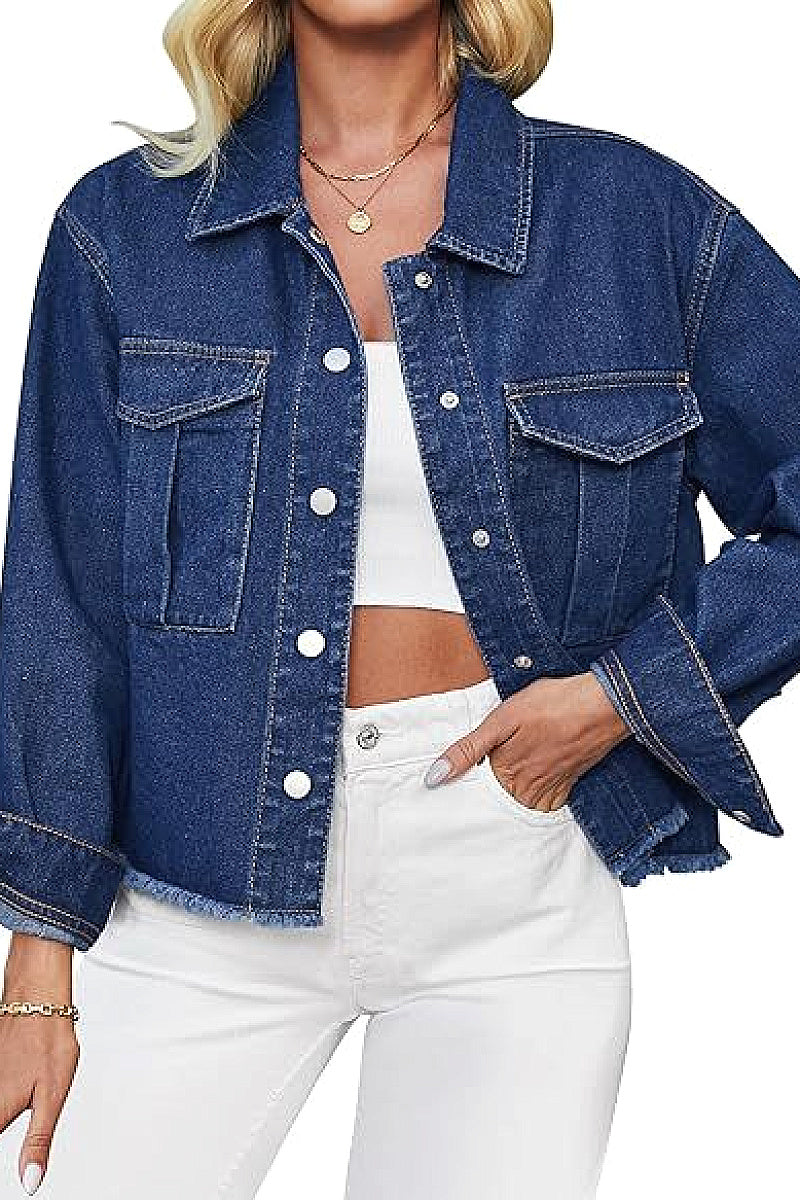 Fashionable Wash Denim Jacket for Women