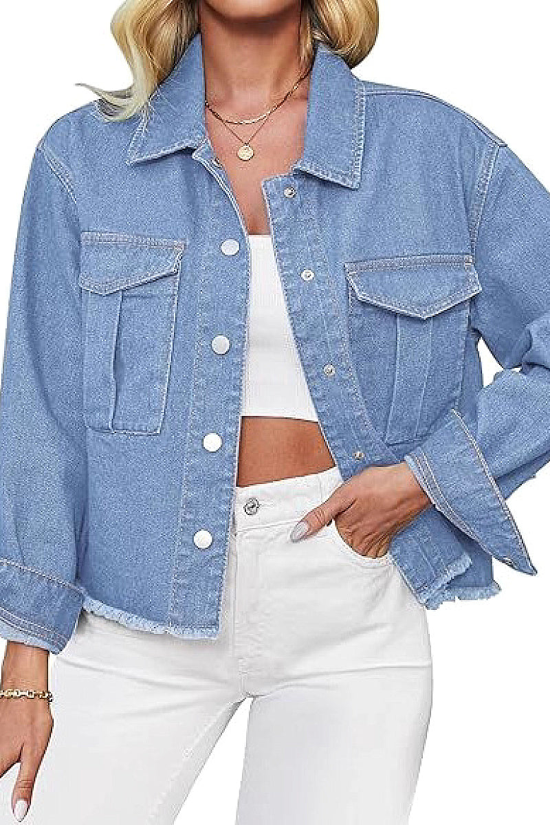Fashionable Wash Denim Jacket for Women