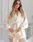 Elegant White Faux Fur Coat for Women