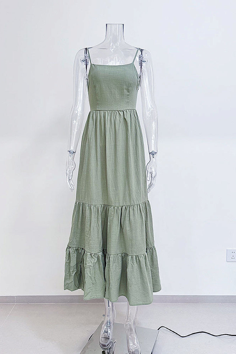 Summer Sexy Cake Dress with Backless Design