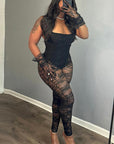 Sexy Autumn Women's Jumpsuit with Sheer Details