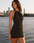 New Spring Summer Backless Ruffled Dress