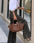 Elegant High-Waisted Leopard Print Trousers