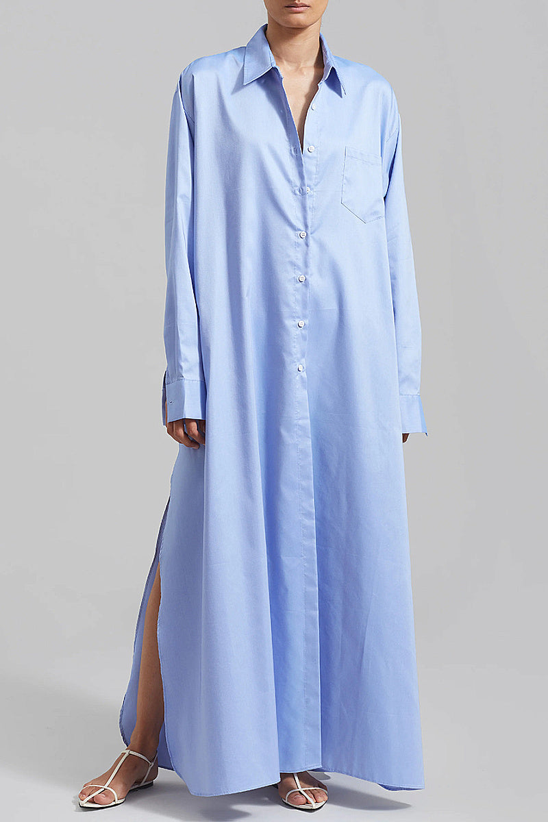 French Casual Loose Shirt Dress for Women