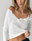 Fashionable Round Neck Long Sleeve Top