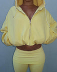 Stylish Solid Color Sweatshirt and Pants Set